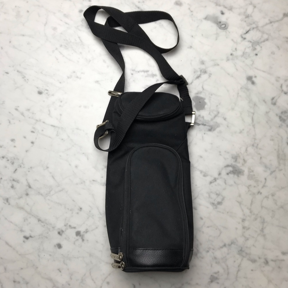 NWOT Ascot Black Canvas Wine Restaurant Travel Bag